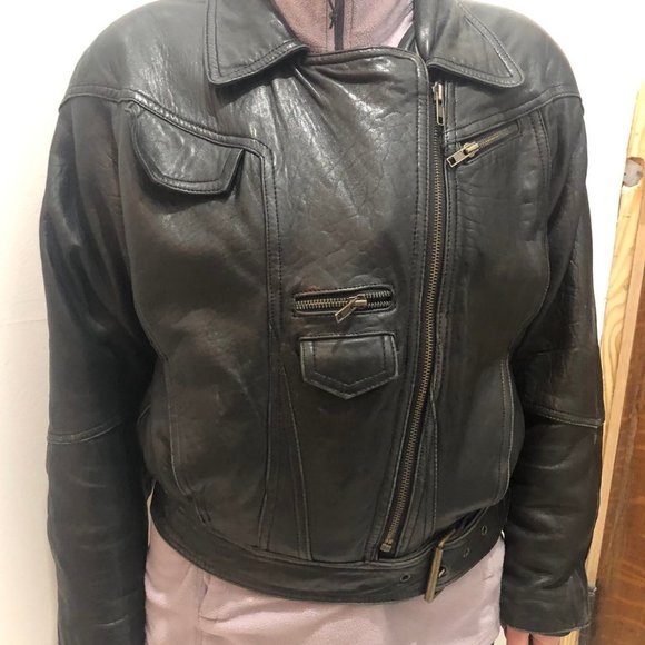 Womens FOXRUN Motorcycle Biker Jacket Leather VTG - Picture 3 of 7